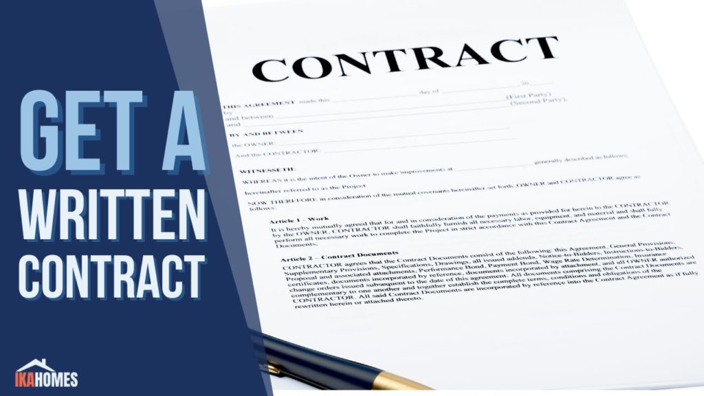 Get a Written Contract on the Roofing Project